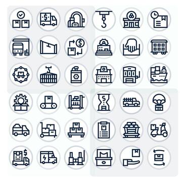 Bold Line Display Perfect Icons from Logistics Set with 36 High Resolution Icons vector