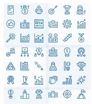 42 64x64 Regular Line Icons optimized for Success Editable display vector