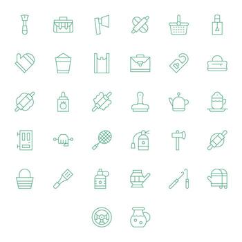 32 High Resolution Pixel Optimized Icons for Handle in Thin Line Theme vector