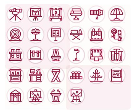 28 High Resolution Bold Line Icons optimized for Stand Display Perfect display vector