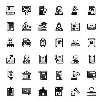 Official Complete Package with 36 High Resolution Bold Line Pixel Aligned Icons vector