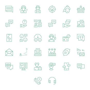 32 Delgado línea íconos diseñado para cliente Servicio en alto resolución píxel alineado formato vector