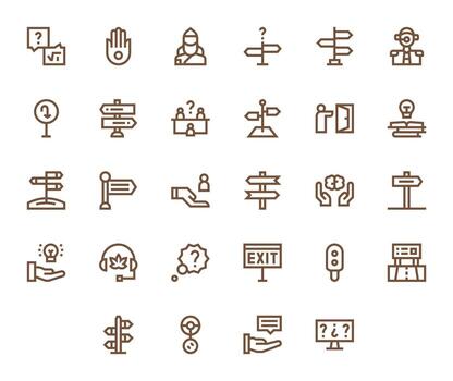 28 Bold Line Pixel Aligned Vectors for Guidance Theme