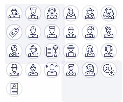 25 alto resolución íconos para individual en editable regular línea formato vector