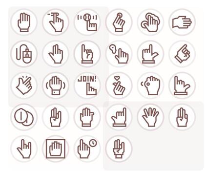 Click Icon Collection featuring 28 Pixel Aligned High Resolution Bold Line Designs vector