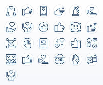 25 Regular Line Pixel Aligned Icons crafted for Like High Resolution applications vector