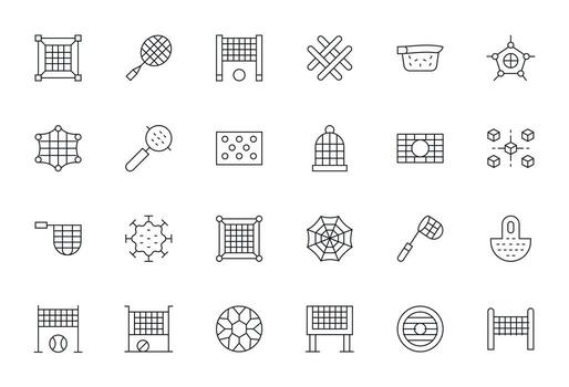 24 píxel optimizado alto resolución íconos para malla en elegante Delgado línea diseño vector