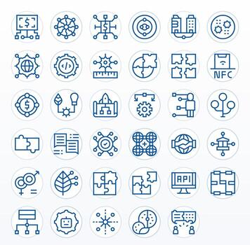 35 retina Listo íconos para integración en detalle mejorado regular línea formato vector