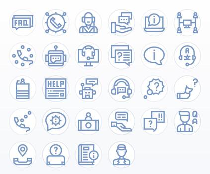 Helpdesk Premium Bundle with 28 High Resolution Editable Bold Line Icons vector