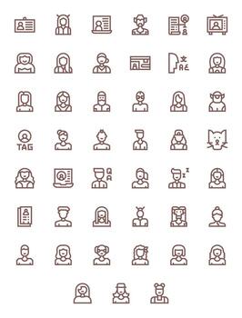 45 alto resolución íconos para perfil imagen en monitor Perfecto negrita línea formato vector