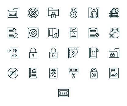 25 regular línea monitor Perfecto íconos a la medida para restringido acceso 64 x 64 interfaz vector