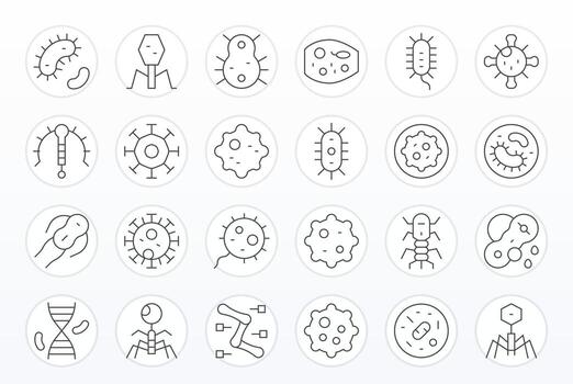 microbio último paquete con 24 128x128 Delgado línea monitor Perfecto íconos vector