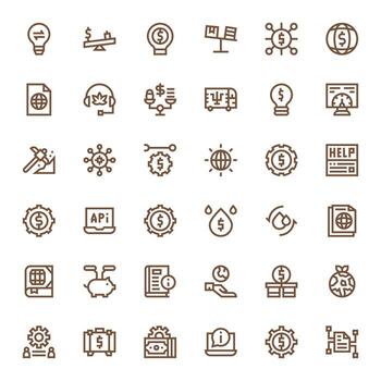 recursos visual paquete conteniendo 36 negrita línea monitor Perfecto íconos vector