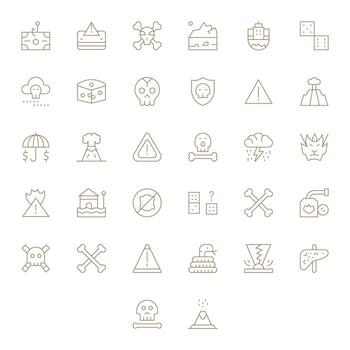 32 Retina Ready Thin Line Pixel Optimized Icons for Risk Projects vector