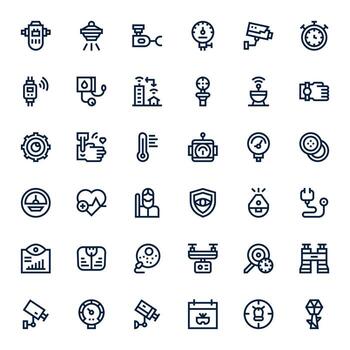 36 Pixel Optimized Bold Line Icons from Monitoring Collection vector