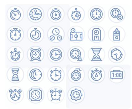 Countdown Digital Pack containing 28 Display Perfect Bold Line High Resolution Icons vector