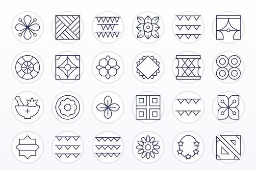 24 Display Perfect 64x64 Icons for Background in elegant Thin Line design vector