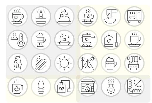 24 Delgado línea íconos diseñado para calentar en alto resolución píxel optimizado formato vector