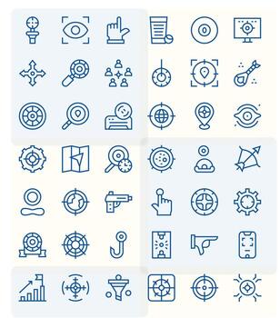 Target Professional Set with 42 Regular Line Pixel Optimized High Resolution Icons vector