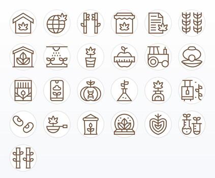 25 Regular Line Pixel Optimized Icons tailored for Cultivation High Resolution interface vector