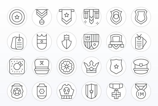 Thin Line PIXEL Perfect Icons from Insignia Set with 24 256x256 Icons vector