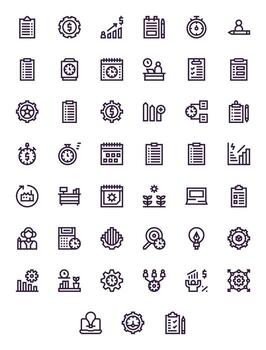 45 Bold Line Icons from Productivity in High Resolution Editable Quality vector