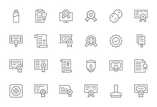 24 128x128 Pixel Optimized Icons for Seal in Thin Line Theme vector