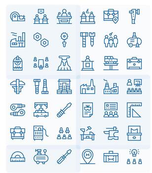 42 Regular Line Icons for Workshop in crisp High Resolution Pixel Optimized resolution vector