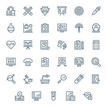35 Display Perfect Regular Line Icons from Analysis Collection vector