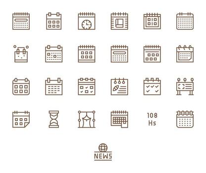 25 íconos inspirado por eventos en píxel alineado 256x256 regular línea calidad vector