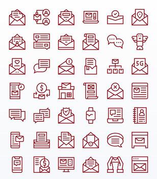 42 Display Perfect Regular Line Icons from Email Collection vector