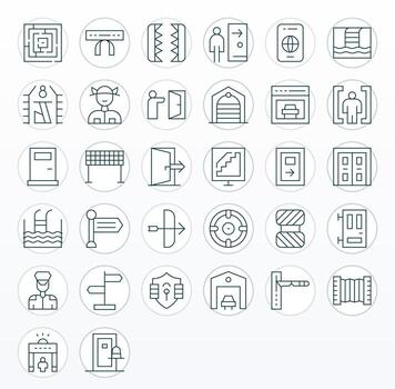 32 256x256 Pixel Optimized Icons for Exit in Thin Line Theme vector