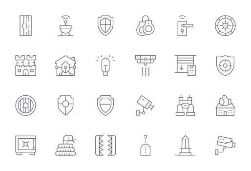 Thin Line Editable Icons from Security System Set with 24 256x256 Icons vector