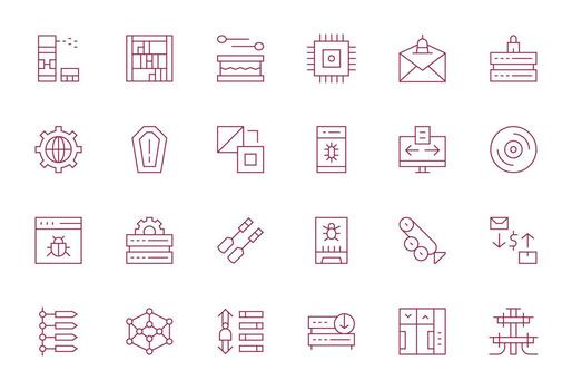 24 Delgado línea editable vectores para sistema tema