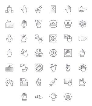 40 64x64 Pixel Aligned Icons for Command in Thin Line Theme vector