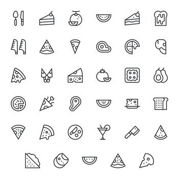 Slice Display Perfect Set with 35 256x256 Regular Line Icons vector