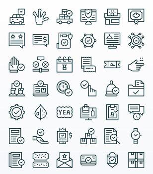 42 píxel optimizado regular línea íconos diseñado para confirmación interfaz vector