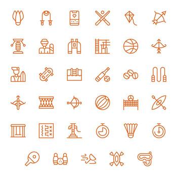 Activity Scalable Set featuring 35 Editable Regular Line 128x128 Icons vector