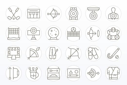 24 128x128 Thin Line Icons for Practice with Display Perfect precision vector