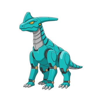 Robotic dinosaur character design vector