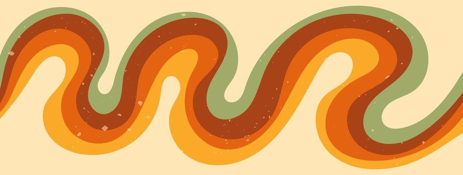 Wavy groovy hippie color background. vector