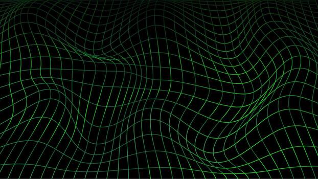 3d distorted wireframe grid warp template design illustration background vector