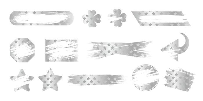 Instant scratch off lottery win card ticket shapes set with scrape texture effect template mark illustration vector