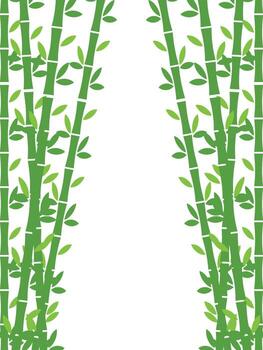 Green Bamboo Forest Frame and Border on White Background vector