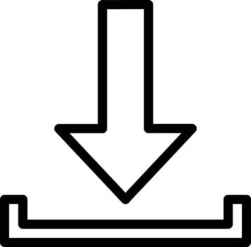 descargar icono con flecha señalando abajo dentro un envase vector