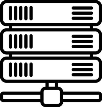 Server rack icon for data center and hosting technology vector
