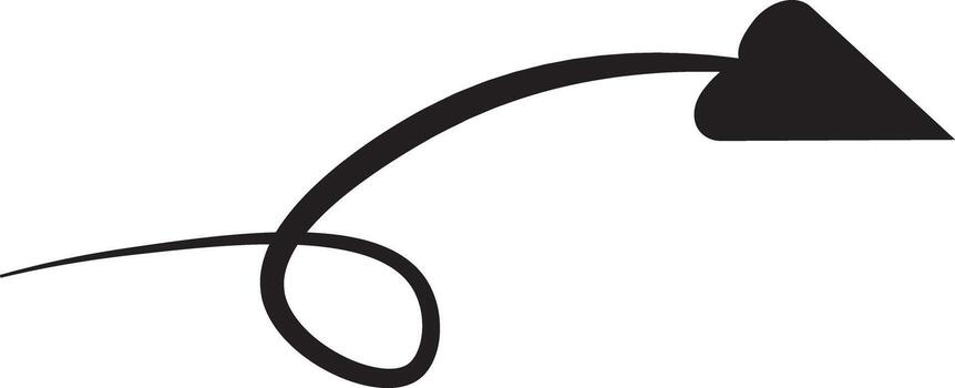 curving tail that ends in a decorative swirl or loop. Indicates direction, movement, or a playful element vector