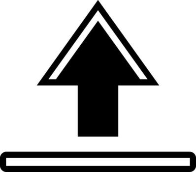 Upload arrow icon pointing up for data transfer and sharing vector