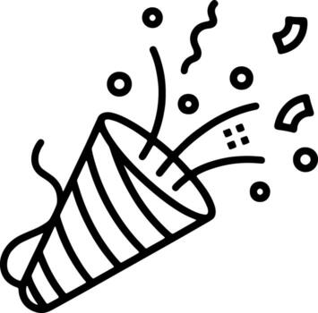 Party popper icon exploding with confetti and streamers vector