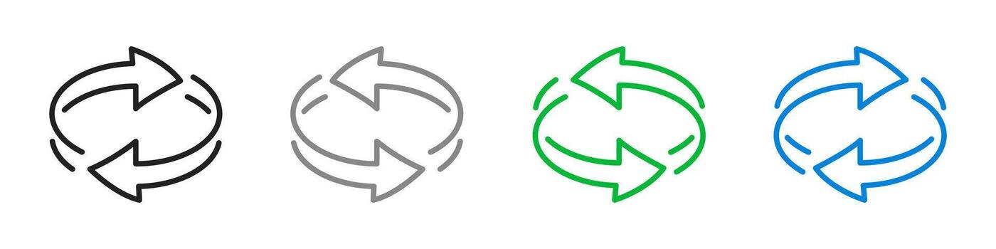 PrintSpin arrow. Rotation arrows. Recycle arrow icon set. Circle arrows icons. vector